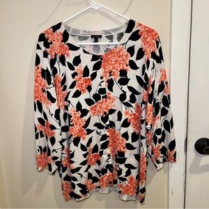 Talbots Size 2x Coral Floral Buttondown cardigan